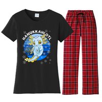 Axolotl Hanukkah With Dreidel Menorah Women's Flannel Pajama Set