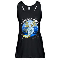 Axolotl Hanukkah With Dreidel Menorah Ladies Essential Flowy Tank