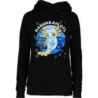 Axolotl Hanukkah With Dreidel Menorah Womens Funnel Neck Pullover Hood