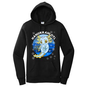 Axolotl Hanukkah With Dreidel Menorah Women's Pullover Hoodie