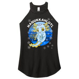 Axolotl Hanukkah With Dreidel Menorah Women's Perfect Tri Rocker Tank