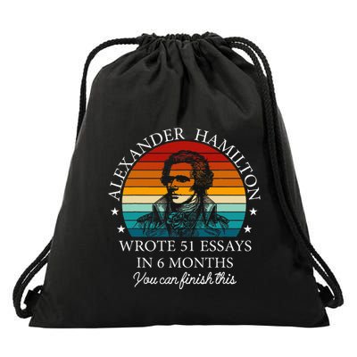Alexander Hamilton Wrote 51 Essays In 6 Months Drawstring Bag