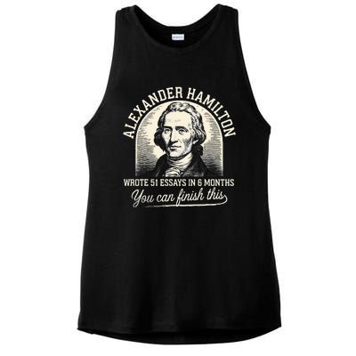 Alexander Hamilton Wrote 51 Essays In 6 Months Vintage Ladies PosiCharge Tri-Blend Wicking Tank