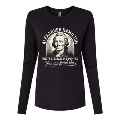 Alexander Hamilton Wrote 51 Essays In 6 Months Vintage Womens Cotton Relaxed Long Sleeve T-Shirt