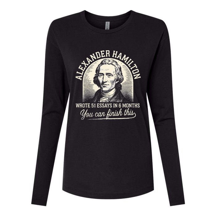 Alexander Hamilton Wrote 51 Essays In 6 Months Vintage Womens Cotton Relaxed Long Sleeve T-Shirt