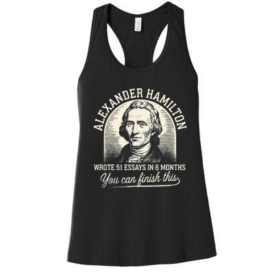 Alexander Hamilton Wrote 51 Essays In 6 Months Vintage Women's Racerback Tank