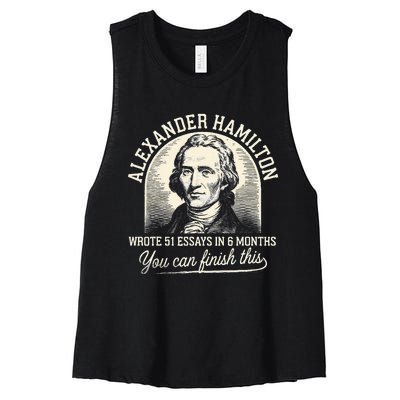 Alexander Hamilton Wrote 51 Essays In 6 Months Vintage Women's Racerback Cropped Tank