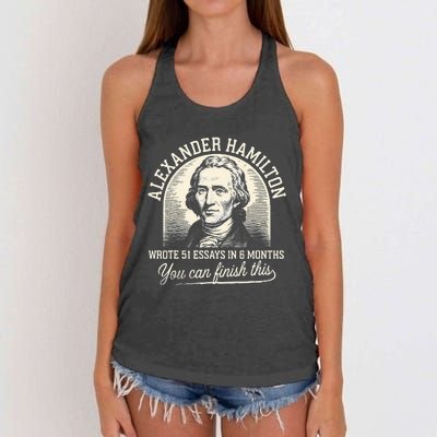 Alexander Hamilton Wrote 51 Essays In 6 Months Vintage Women's Knotted Racerback Tank