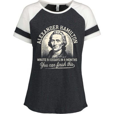 Alexander Hamilton Wrote 51 Essays In 6 Months Vintage Enza Ladies Jersey Colorblock Tee