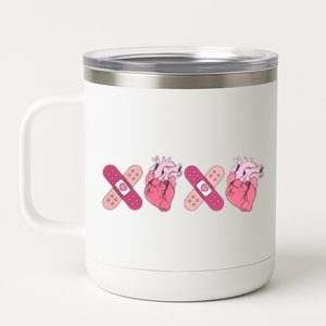 Anatomical Heart Xoxo Valentines Day Funny Cardiac Nurse Meaningful Gift 12 oz Stainless Steel Tumbler Cup