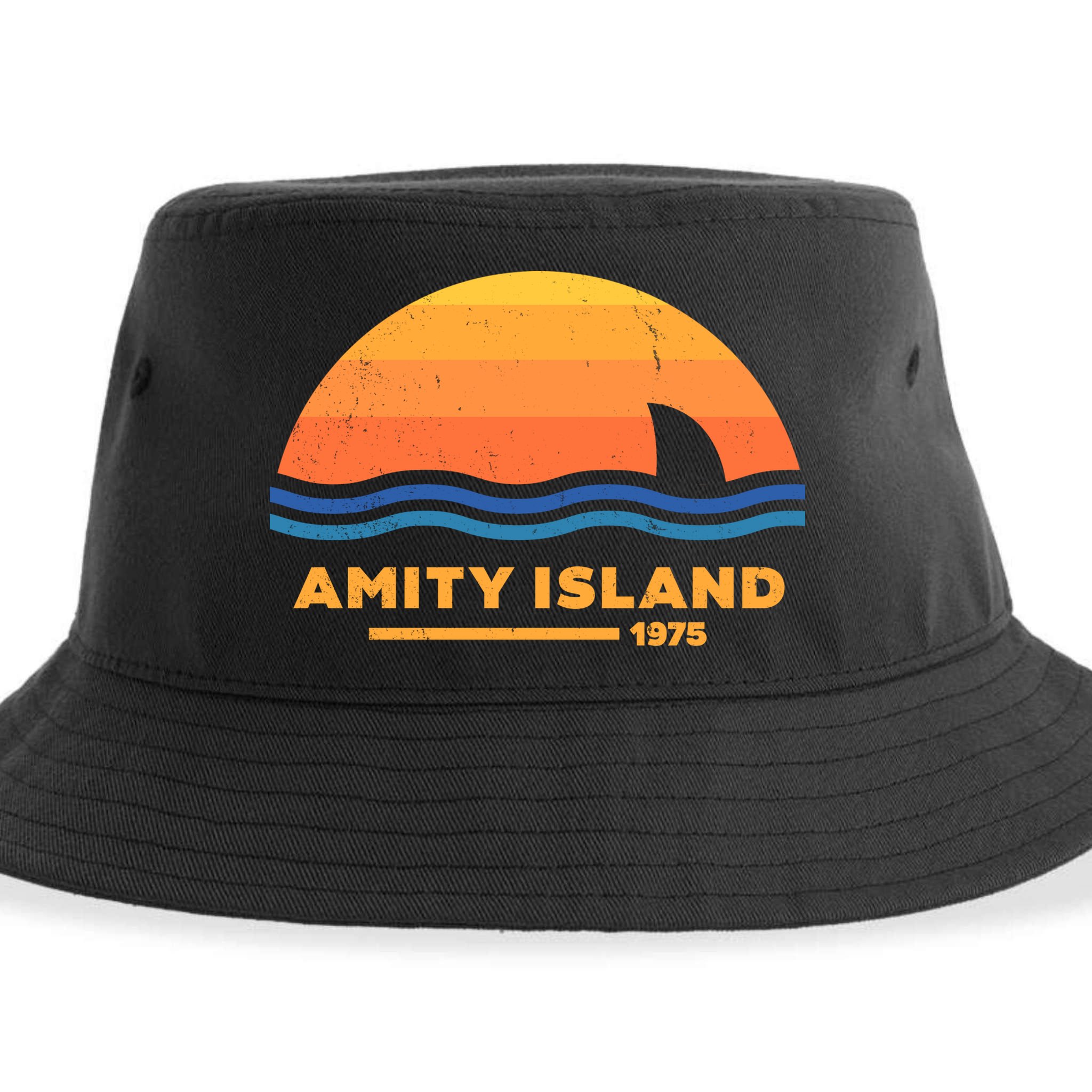 Amity Island 1975 Retro Sunset Movie Vintage Sustainable Bucket Hat