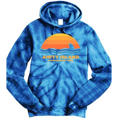 Amity Island 1975 Retro Sunset Movie Vintage Tie Dye Hoodie
