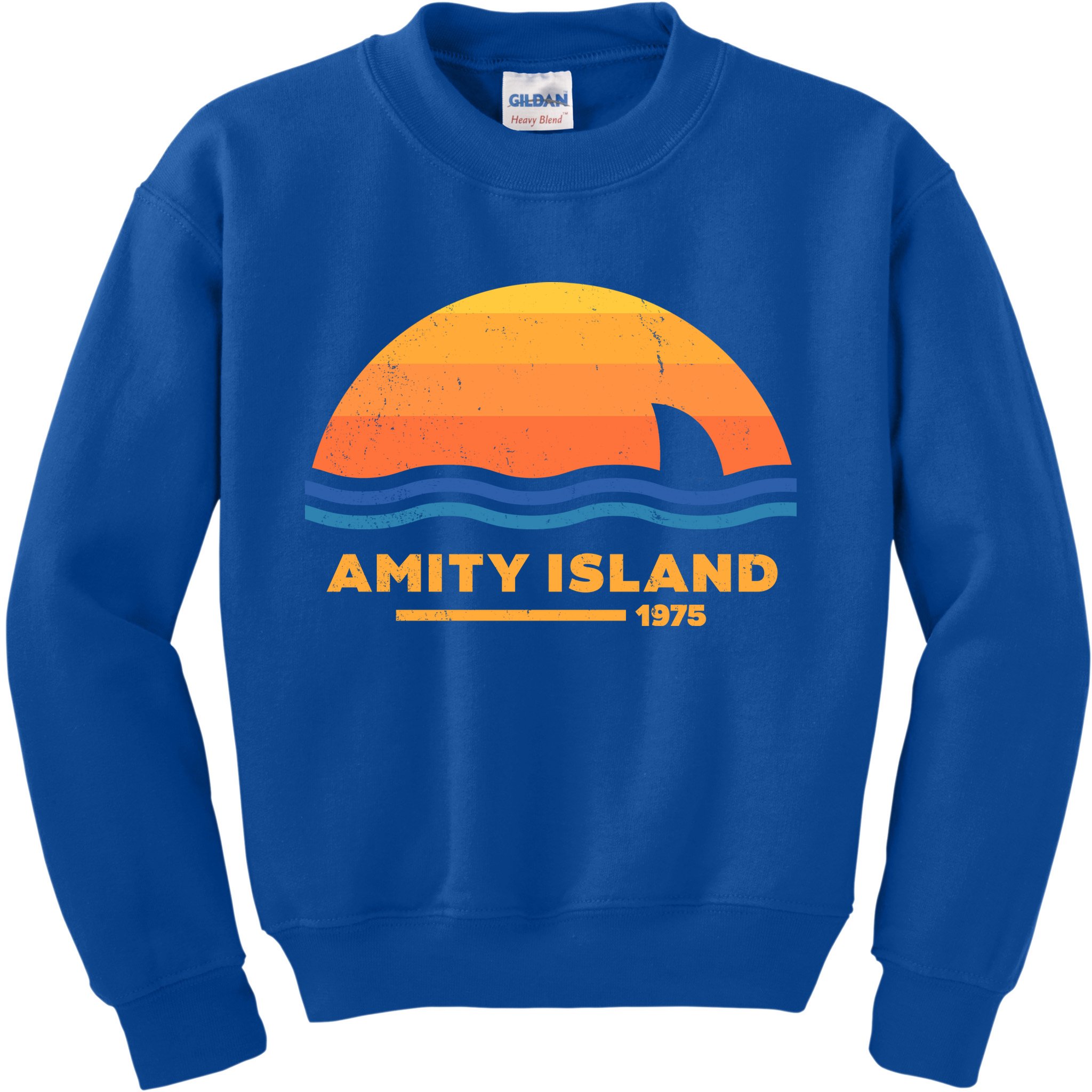 Amity Island 1975 Retro Sunset Movie Vintage Kids Sweatshirt