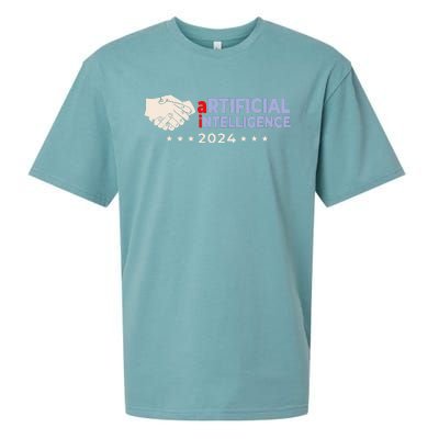 Artificial Intelligence 2024! Presidential Election Ai Funny Sueded Cloud Jersey T-Shirt