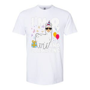 Alpaca I'm 8 And Llamazing Alpaca Llama 8th Birthday Softstyle CVC T-Shirt