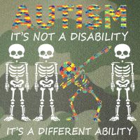 Autism It's A Different Ability Funny Dabbing Skeleton Gifts Legacy Tie Dye Trucker Hat