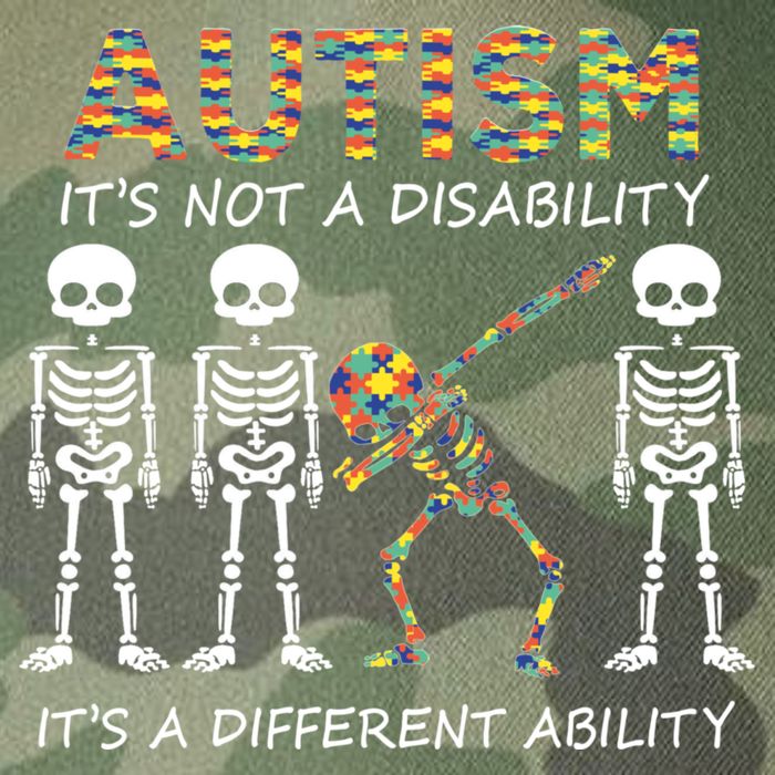 Autism It's A Different Ability Funny Dabbing Skeleton Gifts Legacy Tie Dye Trucker Hat