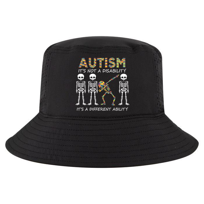Autism It's A Different Ability Funny Dabbing Skeleton Gifts Cool Comfort Performance Bucket Hat