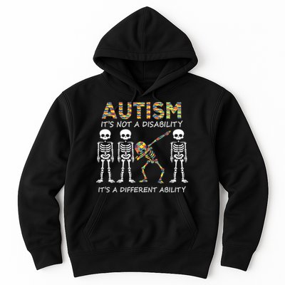 Autism It's A Different Ability Funny Dabbing Skeleton Gifts Hoodie