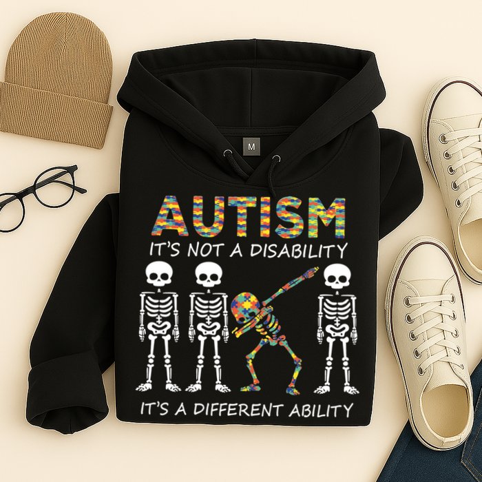 Autism It's A Different Ability Funny Dabbing Skeleton Gifts Hoodie