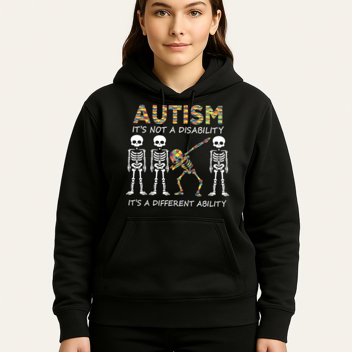 Autism It's A Different Ability Funny Dabbing Skeleton Gifts Hoodie