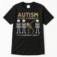 Autism It's A Different Ability Funny Dabbing Skeleton Gifts Tall T-Shirt