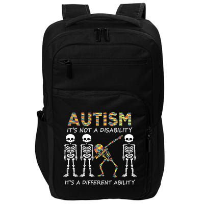 Autism It's A Different Ability Funny Dabbing Skeleton Gifts Impact Tech Backpack