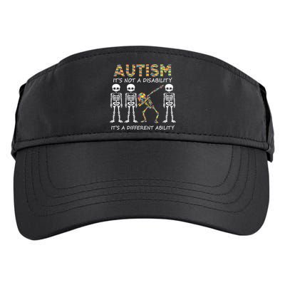 Autism It's A Different Ability Funny Dabbing Skeleton Gifts Adult Drive Performance Visor