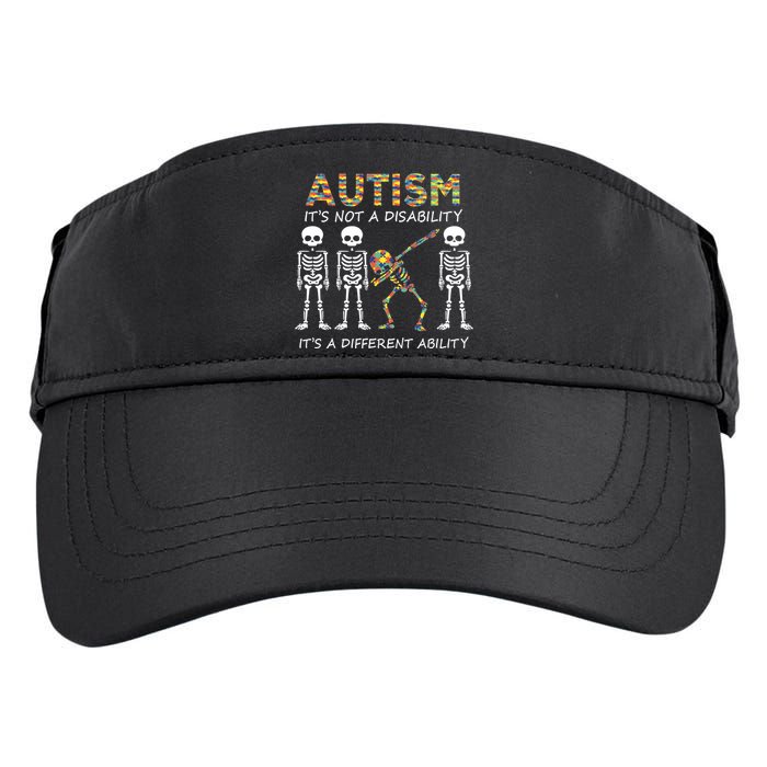 Autism It's A Different Ability Funny Dabbing Skeleton Gifts Adult Drive Performance Visor