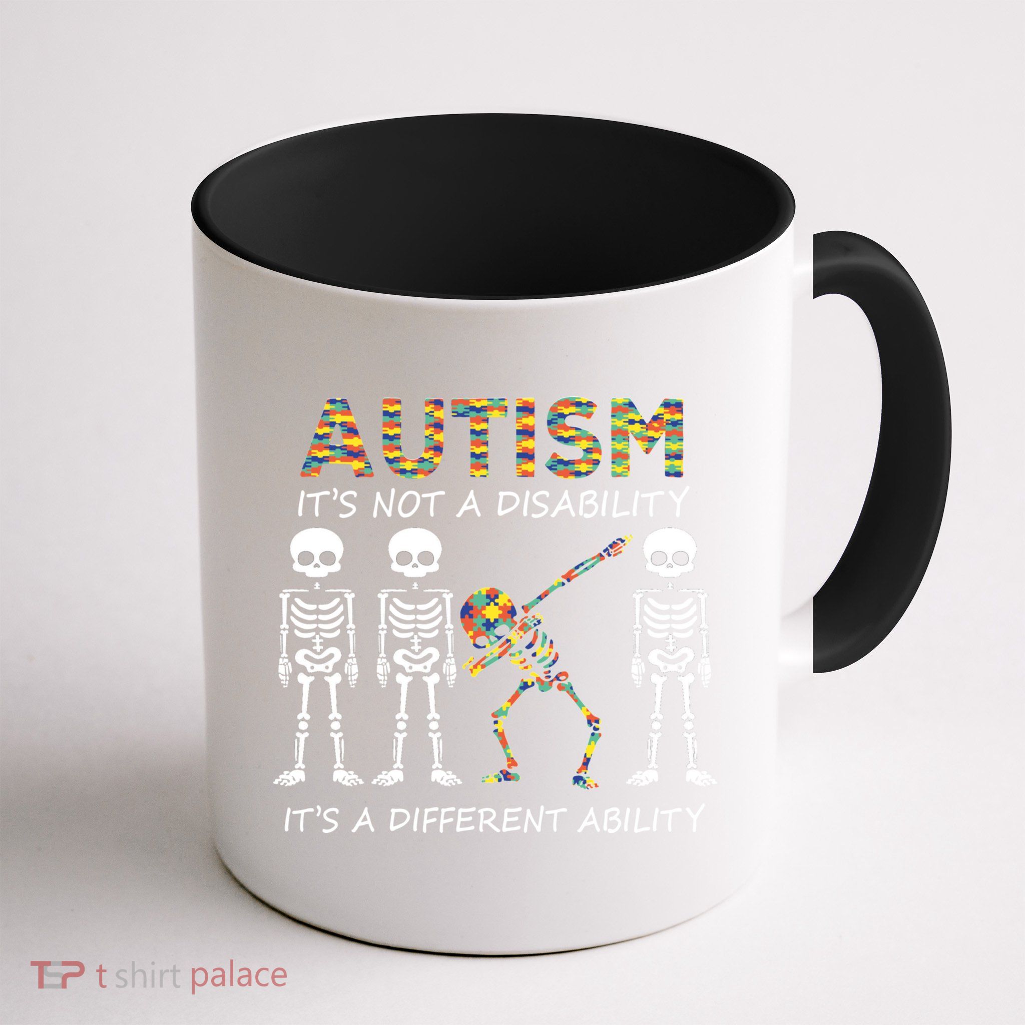 Autism It's A Different Ability Funny Dabbing Skeleton Gifts Mug