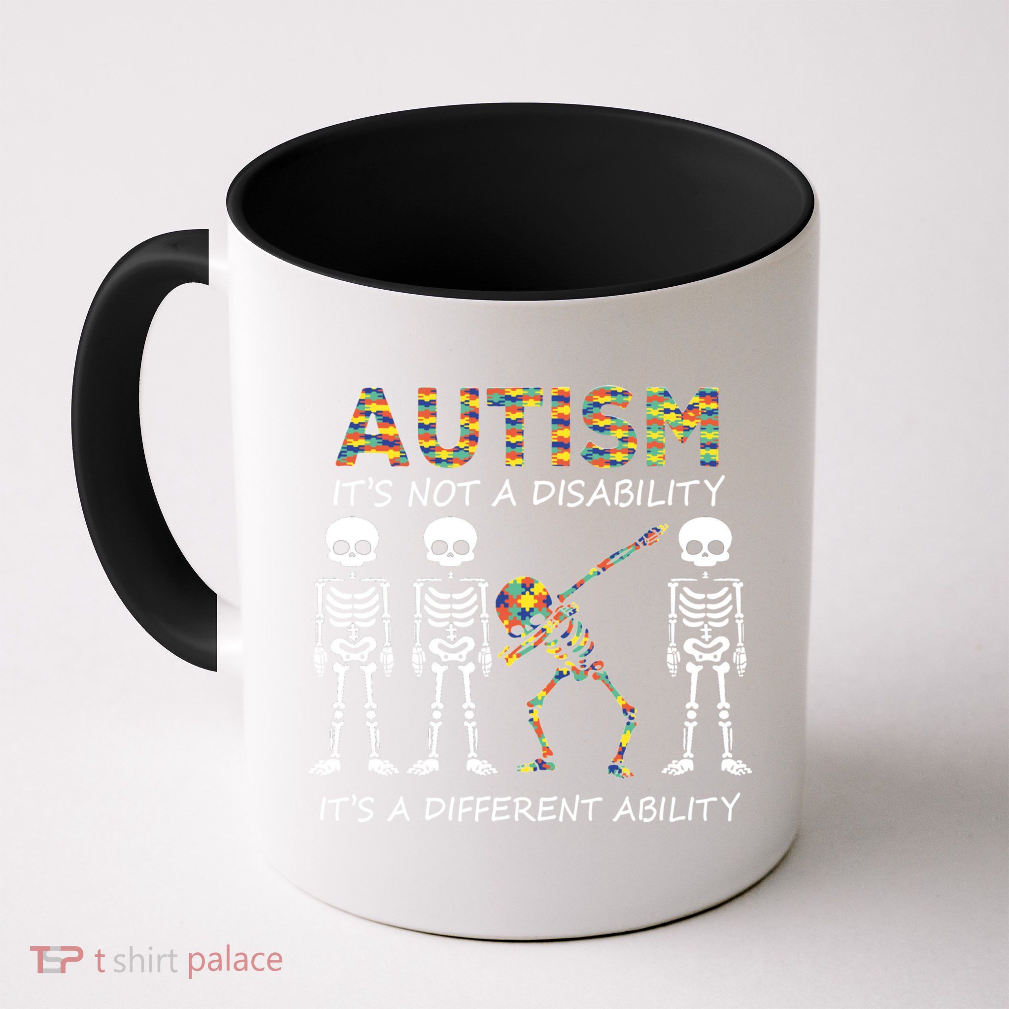 Autism It's A Different Ability Funny Dabbing Skeleton Gifts Mug