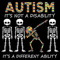 Autism It's A Different Ability Funny Dabbing Skeleton Gifts 16 in Basic Backpack