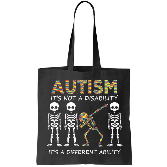 Autism It's A Different Ability Funny Dabbing Skeleton Gifts Bag