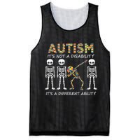 Autism It's A Different Ability Funny Dabbing Skeleton Gifts Mesh Reversible Basketball Jersey Tank