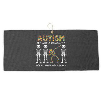 Autism It's A Different Ability Funny Dabbing Skeleton Gifts Large Microfiber Waffle Golf Towel