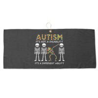 Autism It's A Different Ability Funny Dabbing Skeleton Gifts Large Microfiber Waffle Golf Towel