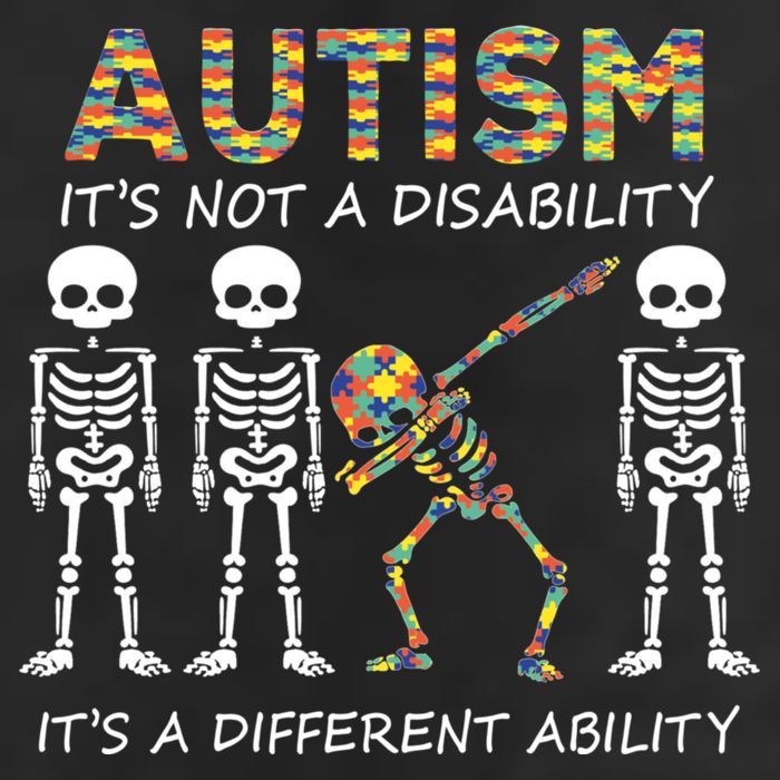Autism It's A Different Ability Funny Dabbing Skeleton Gifts 25L Jumbo Tote