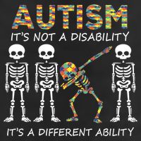 Autism It's A Different Ability Funny Dabbing Skeleton Gifts Hat