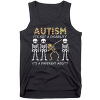 Autism It's A Different Ability Funny Dabbing Skeleton Gifts Tank Top