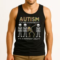 Autism It's A Different Ability Funny Dabbing Skeleton Gifts Tank Top