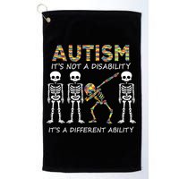 Autism It's A Different Ability Funny Dabbing Skeleton Gifts Golf Towel