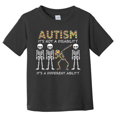 Autism It's A Different Ability Funny Dabbing Skeleton Gifts Toddler T-Shirt
