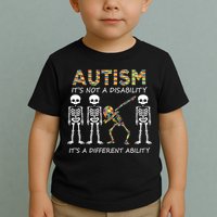 Autism It's A Different Ability Funny Dabbing Skeleton Gifts Toddler T-Shirt