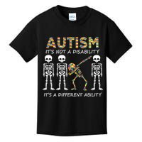 Autism It's A Different Ability Funny Dabbing Skeleton Gifts Kids T-Shirt