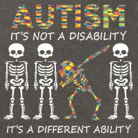 Autism It's A Different Ability Funny Dabbing Skeleton Gifts Cotton Canvas Backpack
