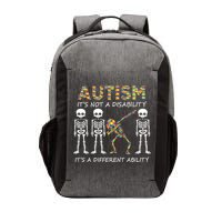 Autism It's A Different Ability Funny Dabbing Skeleton Gifts Vector Backpack
