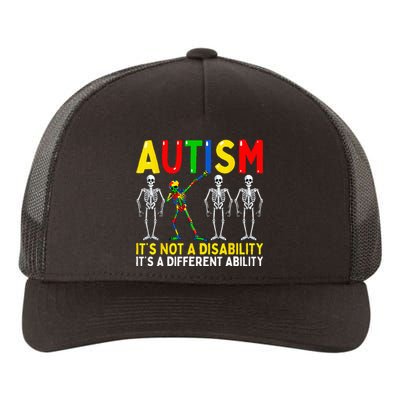 Autism Its A Different Ability Funny Dabbing Skeleton Yupoong Adult 5-Panel Trucker Hat