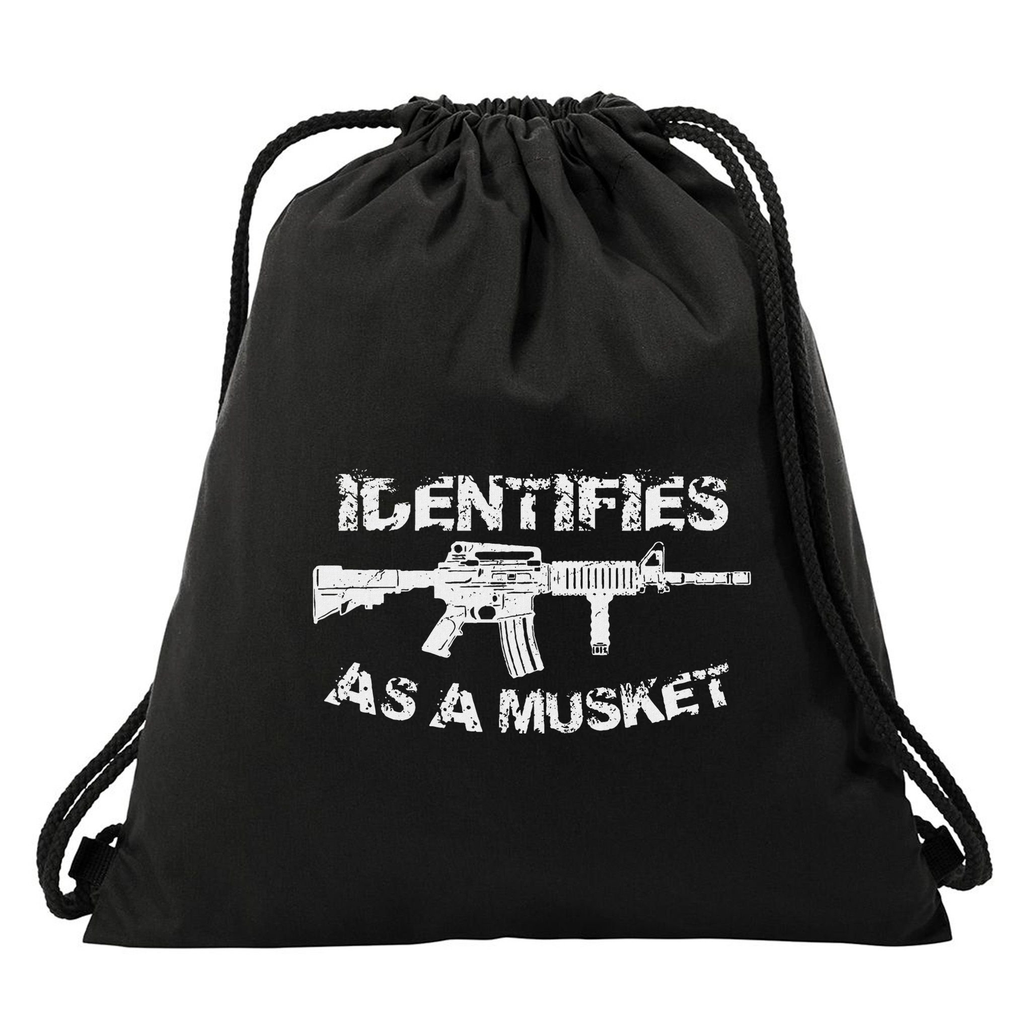 Ar15 Identifies As A Musket Pro Gun Anti Liberal Gift 2a Drawstring Bag