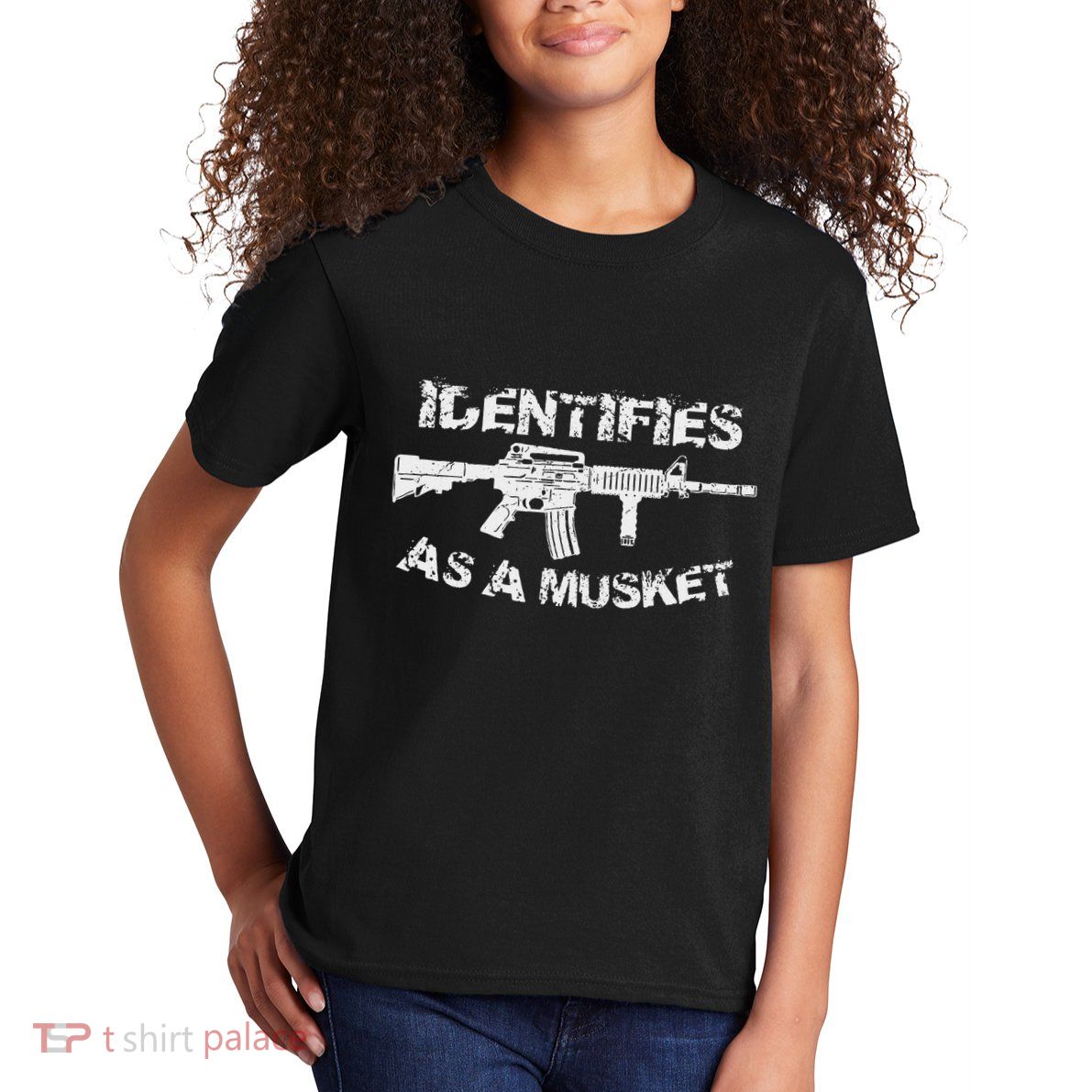 Ar15 Identifies As A Musket Pro Gun Anti Liberal Gift 2a Kids T-Shirt
