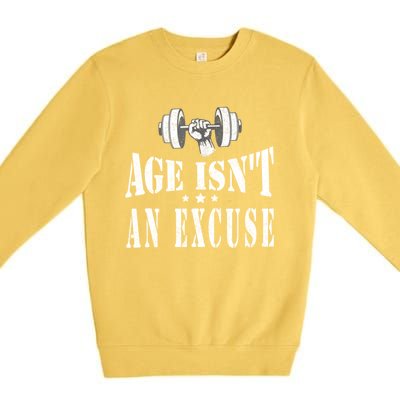 Age IsnT An Excuse Workout Fitness Motivation Premium Crewneck Sweatshirt